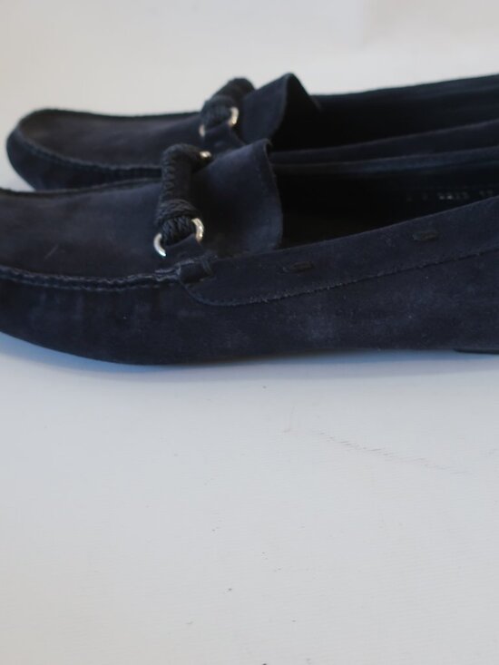 Mens Prada Navy Blue Suede Rope Chain Loafer Shoes 12 main image 9